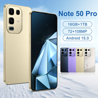 Vente en gros usine – Smartphone Note 50 Pro 5G, écran 7,3 pouces, 108MP AI, Android 15, 2K, Deca Core, Série Snapdragon 800, Charge rapide 120W