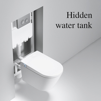 Vente de gros Design élégant Siège à ouverture automatique Cuvette de toilette intelligente chauffante Toilette murale avec chasse d'eau