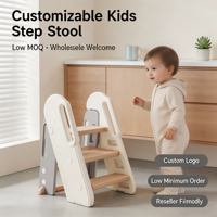 Tabouret pliant en plastique pour bébé et tout-petit, avec repose-pieds, réglable en hauteur, pour le lavage des mains et du visage dans la salle de bain