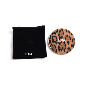 Custom Personalized <b>Small</b> Round Leopard Print Hot Stamping Golden Single-Sided Vanity Makeup Pocket <b>Mirror</b> with Customer Logo - Product Image 1