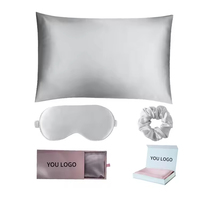 Housse de coussin en satin de soie, taie d'oreiller en soie pure biologique brodée, ensemble de taies d'oreiller en satin avec boîte