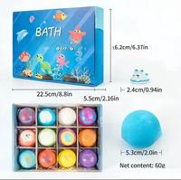 Coffret Cadeau de Bombes de Bain Thème Vie Marine avec Jouets Surprise à l'Intérieur - 12 Boules de Bain Naturelles Effervescentes pour Enfants, Cadeau Idéal pour Anniversaire et Fêtes
