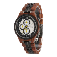 Oem Odm logotipo personalizado minimalista hombres relojes de pulsera de lujo marcas cronógrafo relojes de cuarzo para hombres Acero inoxidable mezcla de madera