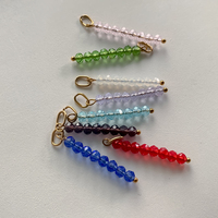 Pendentif EManco, long, avec perles de cristal facettées, plaqué or, pour la fabrication de bijoux, accessoire de Noël et d'anniversaire