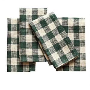 Servilletas Rectangulares de Algodón Orgánico Teñido Liso Estilo Americano, 4 Piezas, Hechas a Mano, Lavables a Máquina, para Hogar y Restaurante - Product Image 1