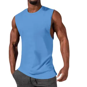 2023 yeni erkek kolsuz T-shirt spor rahat düz renk ince yelek