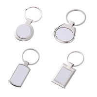 Porte-clés en métal vierge en gros, logo personnalisé gravé au laser, porte-clés rectangulaire en alliage de zinc pour sublimation