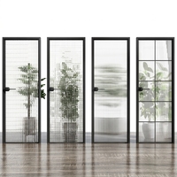Porte d'entrée moderne en aluminium Lesso Home de haute qualité, insonorisée, à ouverture intérieure, avec vitrage, pour salon et hôtel