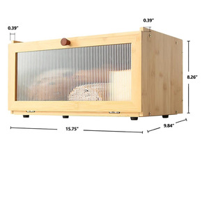 Bamboo Bread Box Rectangle With Transparent Window <b>Kitchen</b> Food Storage Freshness Preservation - Product Image 5
