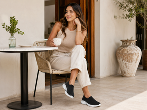 2026 Logo Personnalisé <span class=keywords><strong>Femme</strong></span> Baskets Chaussette Flyknit Pailleté Accent Talon Métallique Slip On Semelle PVC Rembourrée Chaussur - Product Image 3