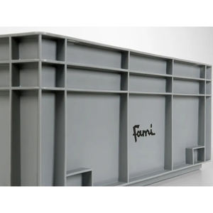 Fami Euro Box Caja de plástico de 600x400x232mm con asas abiertas y fondo reforzado - Product Image 5