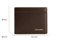Baellerry dompet Mini kulit PU mewah pria bisnis kasual kartu pendek dan tempat uang tunai dengan penutupan terbuka langsung dari pabrik