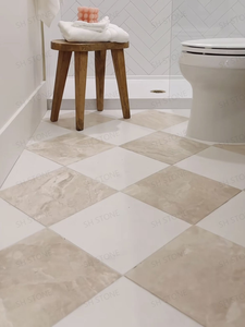 SH đá màu be và trắng đá cẩm thạch checkerboard tàu điện ngầm gạch lát sàn trong nhà tùy chỉnh phổ biến rô thiết kế gạch cho nhà bếp phòng tắm - Product Image 5