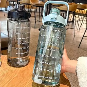 Bouteille d'eau de sport 2L en PC avec paille réutilisable pour le fitness et l'extérieur - Product Image 2