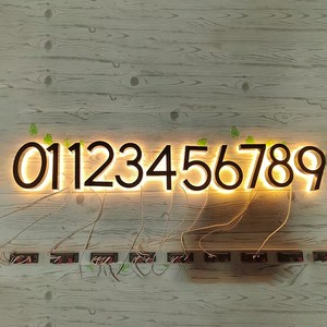 Custom Acryl Licht Zwart Verlicht 3d Moderne Deur Led Huisnummer Adres Hotelkamer Deurnummer Bord - Product Image 5