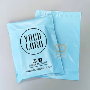 Custom Printed Grey White Blue Eco Biodegradable Plastic Envelope Polybag Postage Shipping Polymailer Poly Mailers Mailing Bags