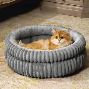Hot Sale Manufacturer Wholesale Custom Logo Donut Plush Pet Product Cat <b>Dog</b> <b>Bed</b> - Product Image 2