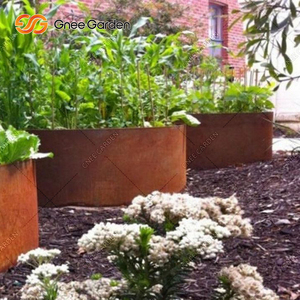 Maceta de Acero Corten Personalizada, Forma Cuadrada, Resistente a la Corrosión, Diseño Minimalista, Corte Láser, para Jardín - Product Image 3