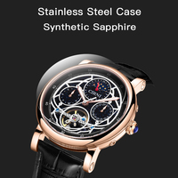 Montre mécanique automatique pour homme, personnalisable avec logo, en acier inoxydable 304, saphir creux, 22 mm, fabrication ODM/OEM