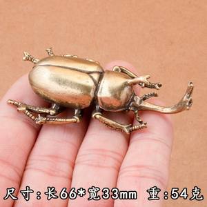 Sculture di coleotteri in ottone Vintage 1 pezzo, figurine di insetti in metallo, coleotteri con le corna lunghe in miniatura per l'arredamento del Desktop - Product Image 3