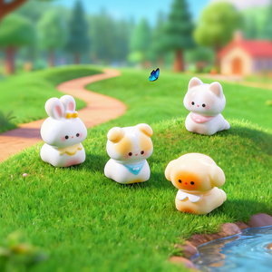 ตุ๊กตาเรซิ่นการ์ตูนน่ารัก ตกแต่งจิ๋ว รูปแมว ลูกสุนัข สัตว์น้อยน่ารัก ของตกแต่ง DIY สำหรับแขวน ประดับโต๊ะทำงานขนาดเล็ก - Product Image 1