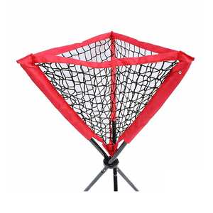 Collecteur de balles d'entraînement de baseball et softball facile à transporter, avec structure triangulaire rouge - Product Image 1