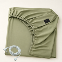 Drap de mise à la terre en coton biologique vert premium avec 5 % de fibres d'argent, drap conducteur ESD pour un meilleur sommeil et un meilleur soutien à la récupération