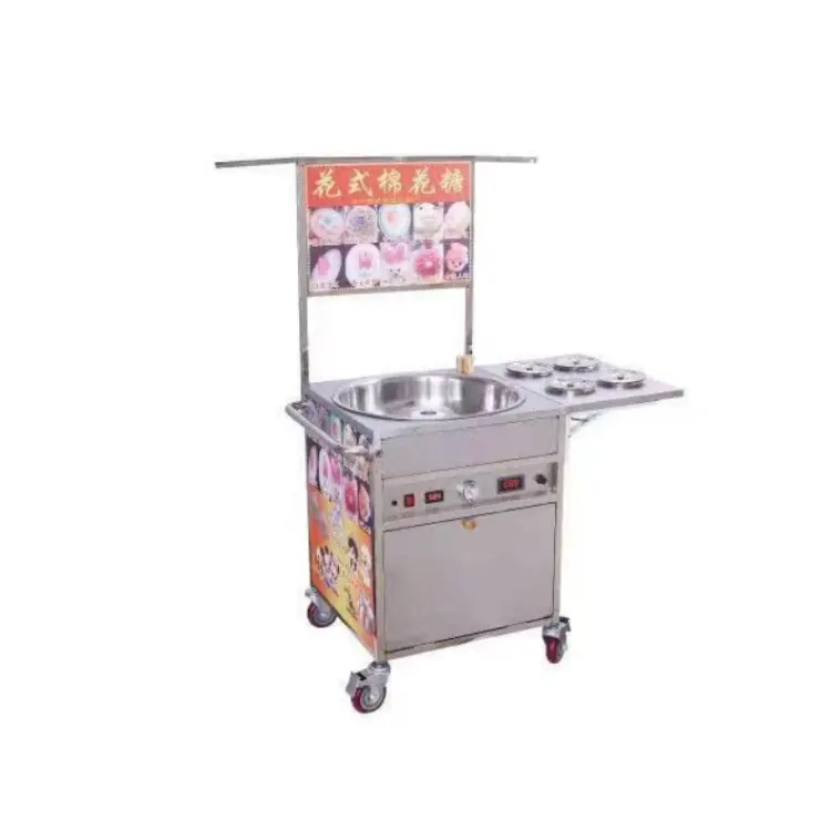 electric cotton candy machine with cart pink candy floss maker for sale