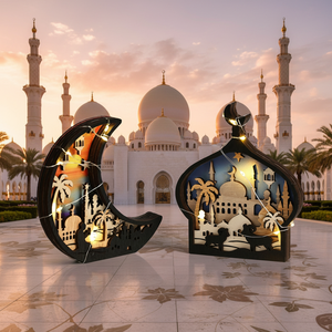 Matti's EID Mubarak Flameless Plastic LED <strong>Candle</strong> <strong>Lantern</strong> Eid Ramadan Decor Muslim Islam Home Party Light Led <strong>Candle</strong> - Product Image 1