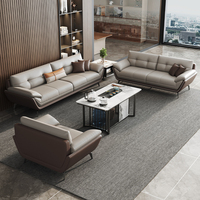 Ensemble de canapés de bureau modulaires en cuir modernes avec éponge haute densité, écologiques et durables, 1 à 3 places pour espaces commerciaux
