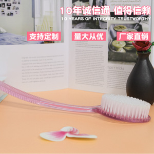Pink Plastic <b>Bath</b> <b>Brush</b> Long Handle Soft Bristles <b>Back</b> Scrubber Household Cleaning Tool - Product Image 1
