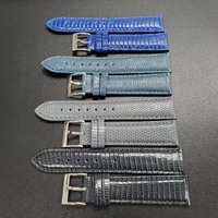 Bracelet de montre de qualité supérieure RPOS2 16mm 19mm 22mm en cuir véritable de lézard Teju vert rembourré avec boucle déployante en acier inoxydable