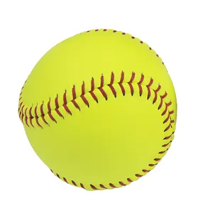 Fabrika popüler yüksek kalite özel Logo resmi beyaz ve sarı beyzbol eğitim softbol açık spor topu