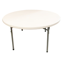Table à manger pliante de banquet en plastique rond blanc de 5 pieds pour des événements extérieurs de noce