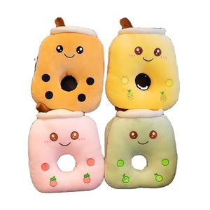 Coussin en peluche doux et chaud pour le bureau, design hiver dessin animé Kawaii, en forme de tasse de thé au lait Boba Bubble, pour la sieste et le repos des mains - Product Image 1