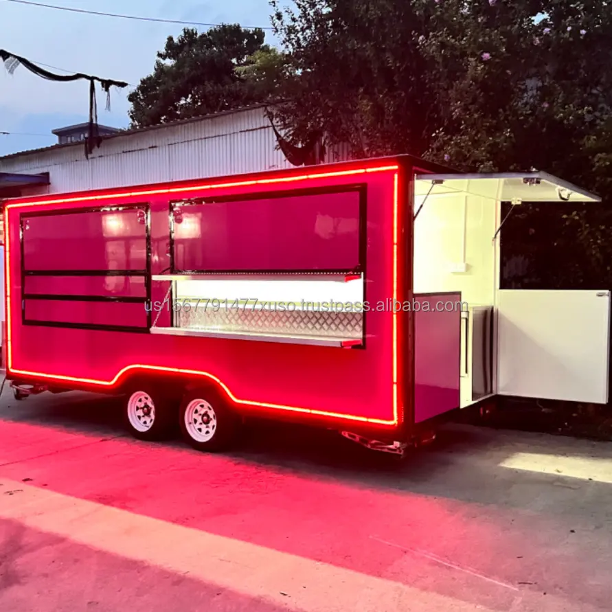 USA carrello di cibo remolques camion di cibo fast-montate carrozza furgone concessione rimorchi alimentari mobili completamente attrezzati per la vendita