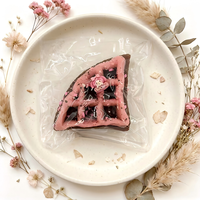 Jouet sensoriel anti-stress souple en TPR en forme de gaufre triangulaire aux fruits, mignon, en forme de dessert, unisexe pour adolescents et adultes