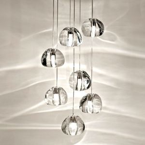 <span class=keywords><strong>Lampadario</strong></span> a sospensione multiplo a LED a spirale con <span class=keywords><strong>sfere</strong></span> di vetro e bolle di cristallo, grande e lungo, per scale e soffitti - Product Image 5