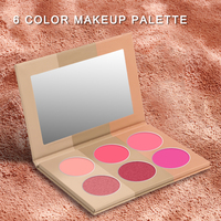 Palette de maquillage personnalisée sans logo, fard à joues minéral haute pigmentation, illuminateur lisse, poudre pressée waterproof, illuminateur