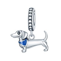 925 Sterling Silver Fine Jewelry Pendentif Collier Mignon Pet Rose Chat Patte Saucisse Chien Perle Tiktok Offre Spéciale DIY Bracelet Collier