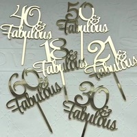 Décorations de gâteau réutilisables en acrylique doré pour 30e anniversaire, fournitures de décoration de gâteau