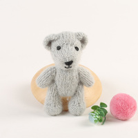 Tricoté ours en peluche jouet poupée pour nouveau-né photographie accessoires Crochet lapin renard agneau nouveau-né Photo Shoot Mini poupée photographe aide