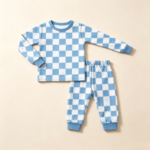 Conjunto de Pijama de 2 Piezas para Niñas, Algodón y Elastano, Cuello Redondo, Manga Larga, Ropa de Dormir para el Hogar, con Diseño Personalizado - Product Image 3