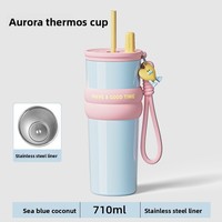 Vaso Térmico de Gran Capacidad con Aislamiento al Vacío, Antiderrames, Apto para Lavavajillas, Unisex, de Alta Calidad, con Pajita para Café y Hielo