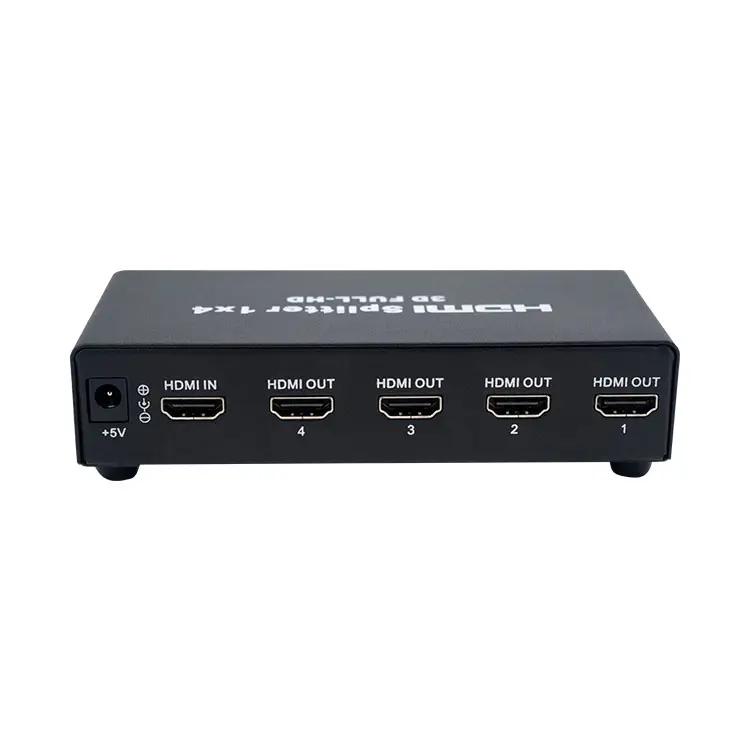 Yucoo 1080P hộp đen Splitter VGA 2/4 cổng VGA Splitter với âm thanh 1 đầu vào 2/4 đầu ra Splitter chuyển VGA