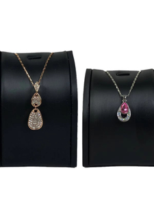 Modern Retro Custom Black Leather Necklace Display Jewellery Rack Pendant Necklace display storage stand - Product Image 3