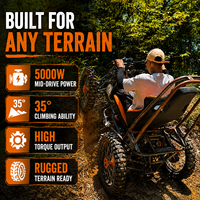 Scooter électrique tout-terrain 4 roues sans balais 5000W, autonomie 60-80 km, capacité de charge 200 kg, conçu pour les aventures tout-terrain