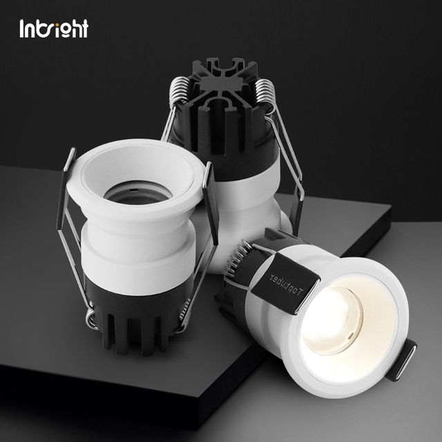 Anti-Glare Aluminum Modern IP54 Mini LED Spotlights 3-7W COB Fixed Recessed CE CB Pin Hole Spotlight for Shop Cabinet