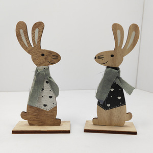 ตุ๊กตากระต่ายอีสเตอร์ไม้ งานแฮนด์เมด สไตล์ตกแต่งบ้านแบบนอร์ดิก ของตกแต่งภายในบ้าน สไตล์ที่ 1 สไตล์ที่ 2 - Product Image 1