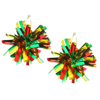 Bijoux d'inspiration africaine Histoire des Noirs Boucles d'oreilles à pompon Juneteenth Rouge Jaune Vert Noir Histoire Mois Boucles d'oreilles de célébration